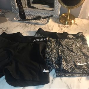 bundle of two nike spandex shorts